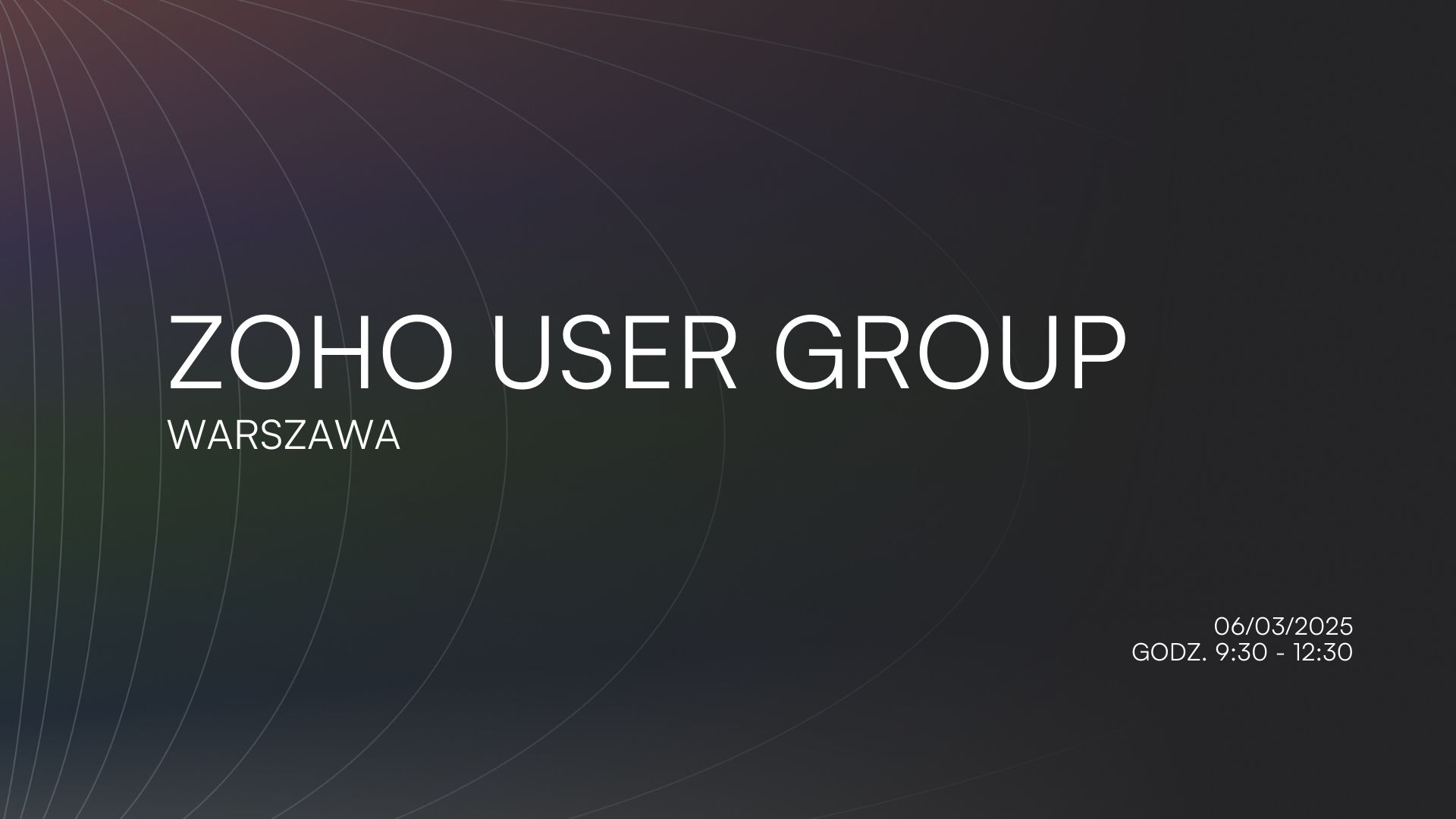 Zoho User Group Warszawa