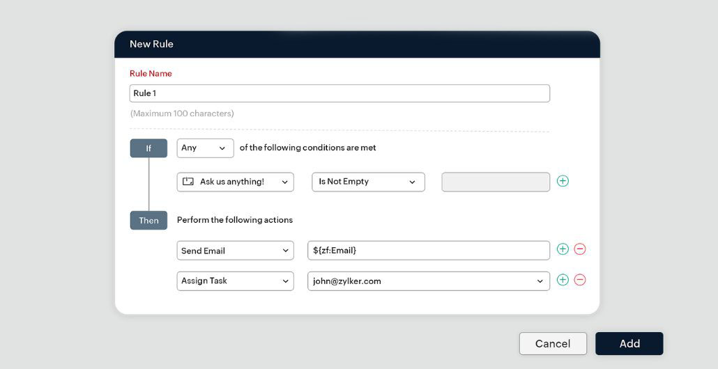 ZOHO Forms zakładki www - 2