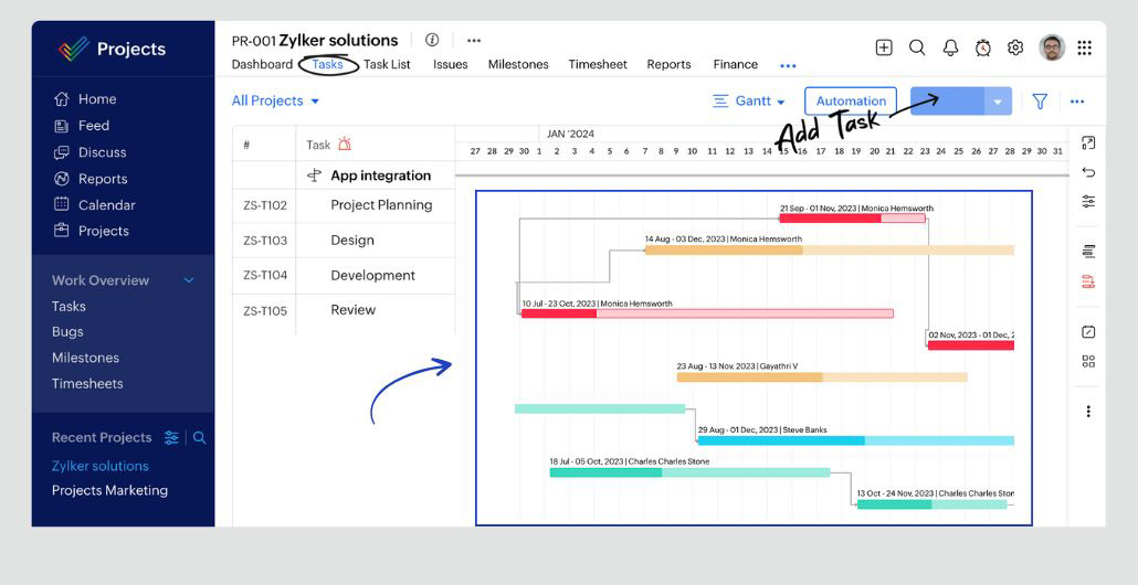 ZOHO Projects - Sales Insiders