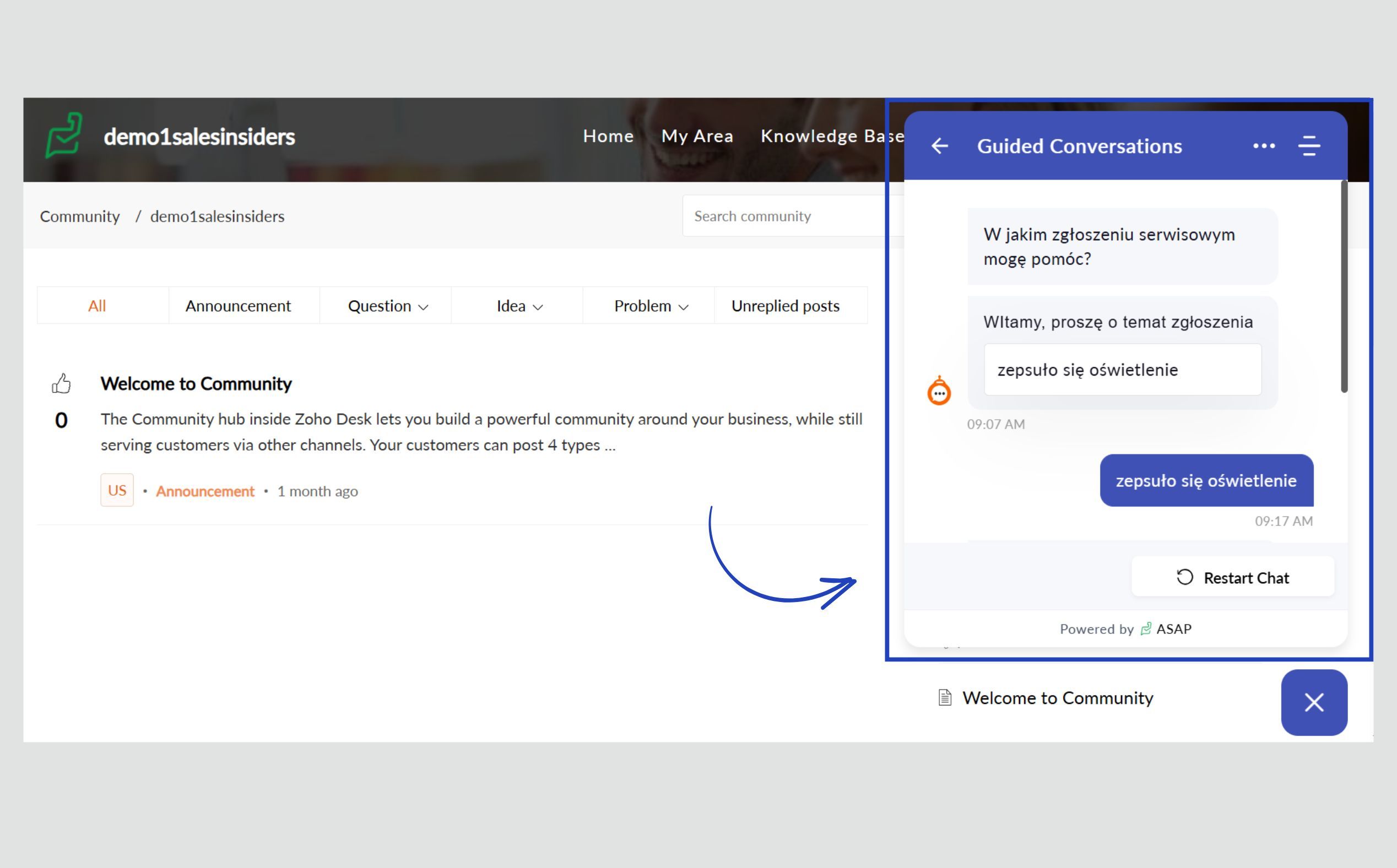 ZOHO desk, chatbot automatyzacja obsługi klienta